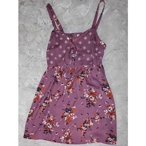 Xhilaration Purple Tie Floral Dress